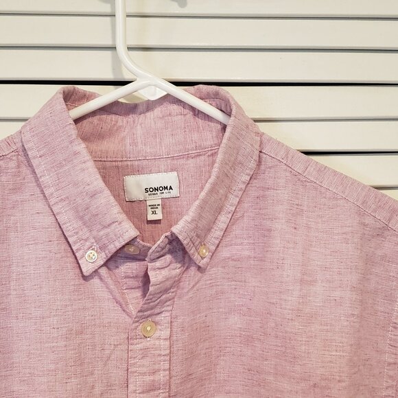 Sonoma Men’s Casual Button Up Shirt XL blend of 70% cotton and 30% linen - Picture 5 of 6